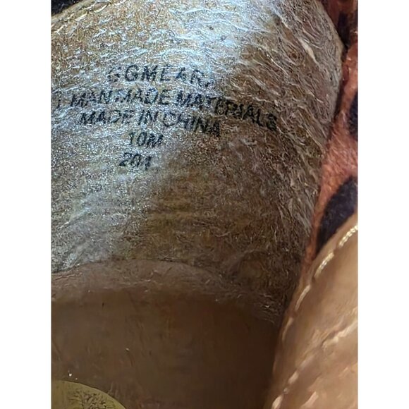 Guess GG Meara Lace-Up Distressed Combat Boots 10M Dark Natural LL - Picture 2 of 12